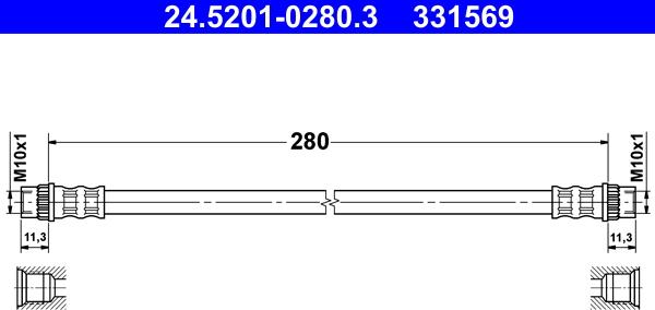 ATE 24.5201-0280.3 - Flessibile del freno autozon.pro