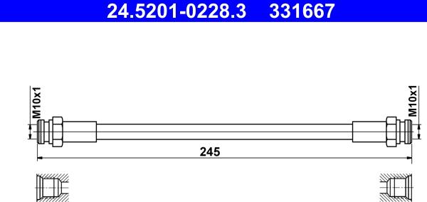 ATE 24.5201-0228.3 - Flessibile del freno autozon.pro