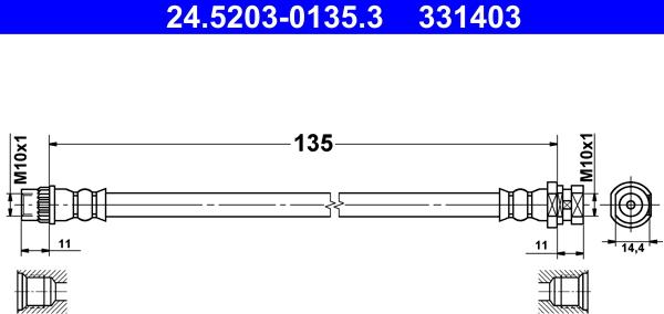 ATE 24.5203-0135.3 - Flessibile del freno autozon.pro