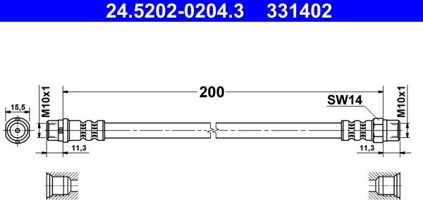 ATE 24.5202-0204.3 - Flessibile del freno autozon.pro