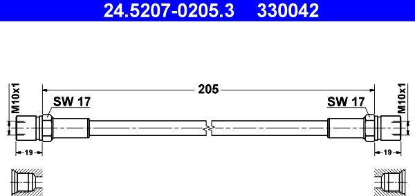 ATE 24.5207-0205.3 - Flessibile del freno autozon.pro