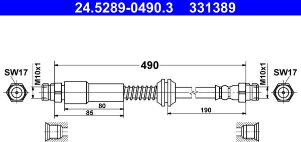 ATE 24.5289-0490.3 - Flessibile del freno autozon.pro