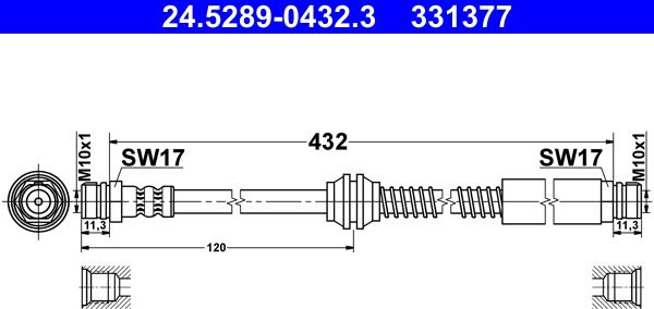 ATE 24.5289-0432.3 - Flessibile del freno autozon.pro