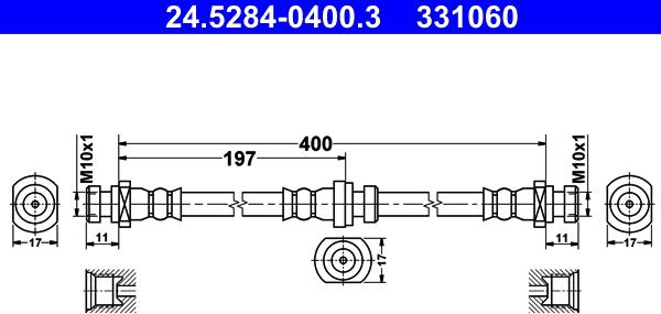 ATE 24.5284-0400.3 - Flessibile del freno autozon.pro