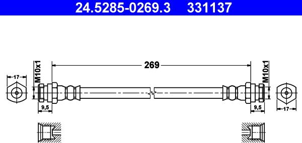 ATE 24.5285-0269.3 - Flessibile del freno autozon.pro