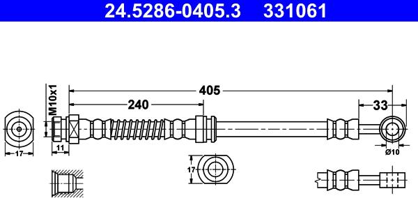 ATE 24.5286-0405.3 - Flessibile del freno autozon.pro