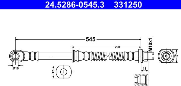 ATE 24.5286-0545.3 - Flessibile del freno autozon.pro