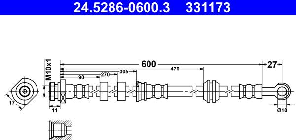 ATE 24.5286-0600.3 - Flessibile del freno autozon.pro