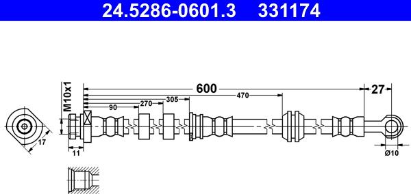 ATE 24.5286-0601.3 - Flessibile del freno autozon.pro