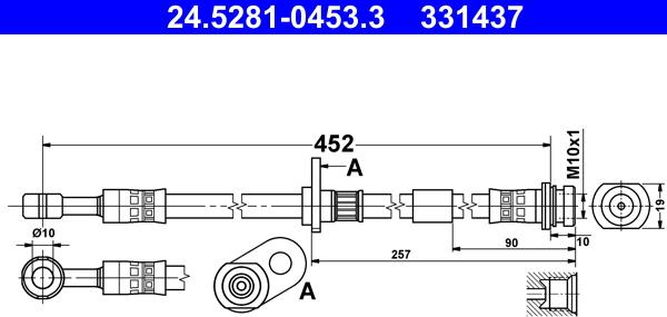 ATE 24.5281-0453.3 - Flessibile del freno autozon.pro