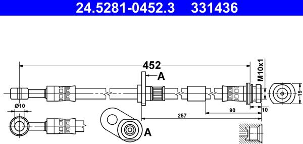 ATE 24.5281-0452.3 - Flessibile del freno autozon.pro