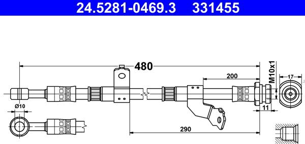 ATE 24.5281-0469.3 - Flessibile del freno autozon.pro