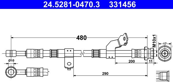 ATE 24.5281-0470.3 - Flessibile del freno autozon.pro