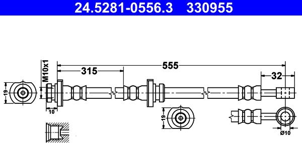 ATE 24.5281-0556.3 - Flessibile del freno autozon.pro