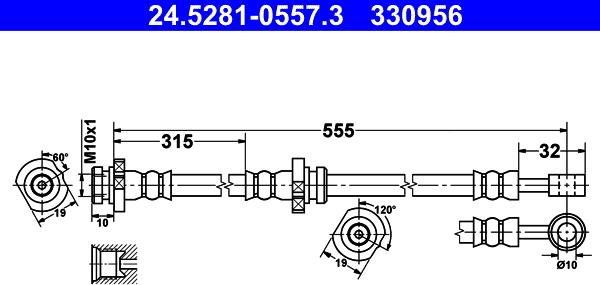 ATE 24.5281-0557.3 - Flessibile del freno autozon.pro