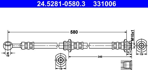 ATE 24.5281-0580.3 - Flessibile del freno autozon.pro