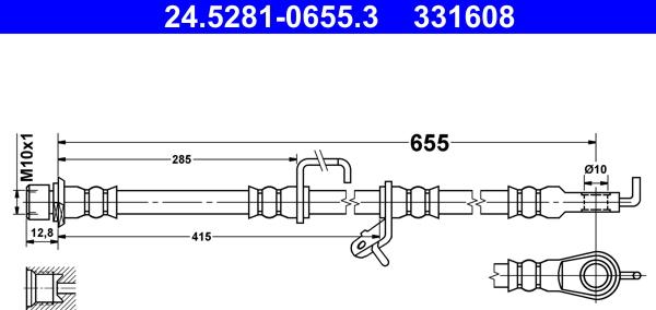 ATE 24.5281-0655.3 - Flessibile del freno autozon.pro