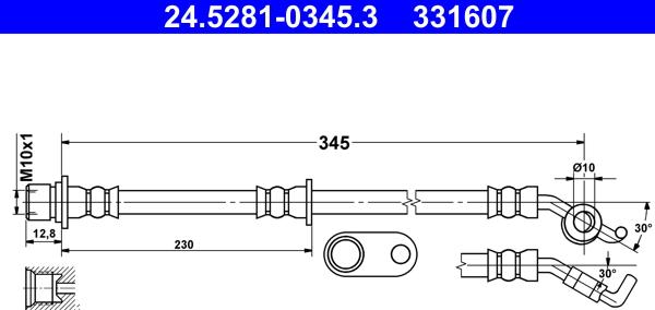 ATE 24.5281-0345.3 - Flessibile del freno autozon.pro