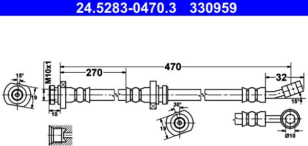 ATE 24.5283-0470.3 - Flessibile del freno autozon.pro