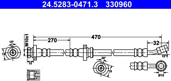 ATE 24.5283-0471.3 - Flessibile del freno autozon.pro