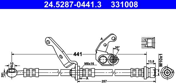 ATE 24.5287-0441.3 - Flessibile del freno autozon.pro