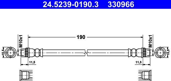 ATE 24.5239-0190.3 - Flessibile del freno autozon.pro