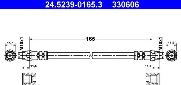 ATE 24.5239-0165.3 - Flessibile del freno autozon.pro