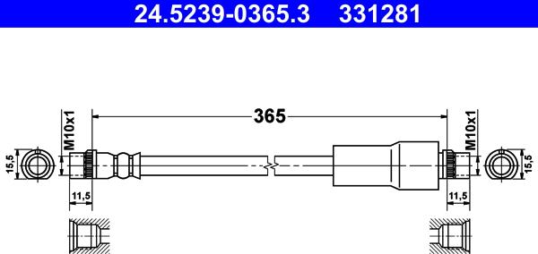 ATE 24.5239-0365.3 - Flessibile del freno autozon.pro