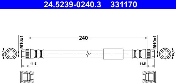 ATE 24.5239-0240.3 - Flessibile del freno autozon.pro