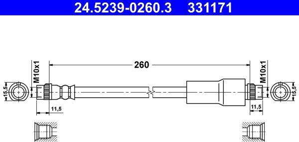 ATE 24.5239-0260.3 - Flessibile del freno autozon.pro