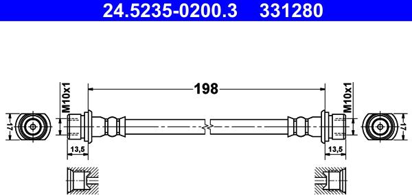 ATE 24.5235-0200.3 - Flessibile del freno autozon.pro