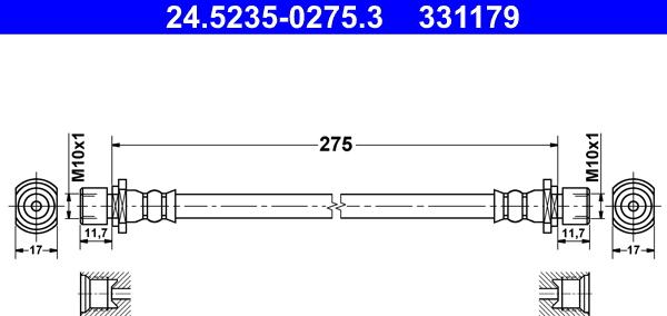 ATE 24.5235-0275.3 - Flessibile del freno autozon.pro