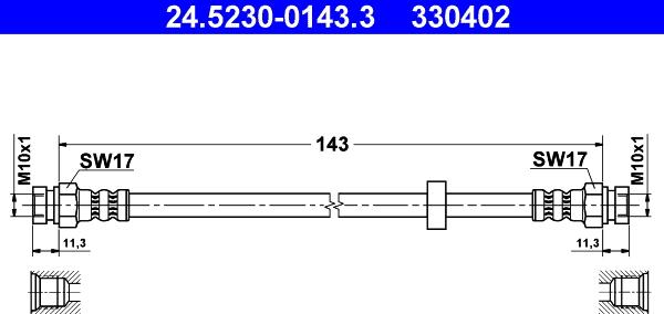 ATE 24.5230-0143.3 - Flessibile del freno autozon.pro