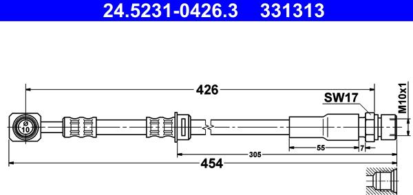 ATE 24.5231-0426.3 - Flessibile del freno autozon.pro