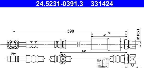 ATE 24.5231-0391.3 - Flessibile del freno autozon.pro