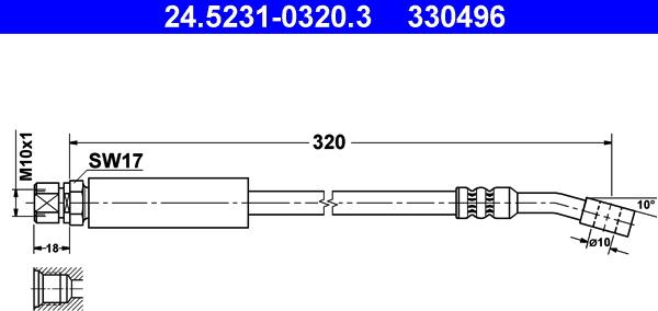 ATE 24.5231-0320.3 - Flessibile del freno autozon.pro