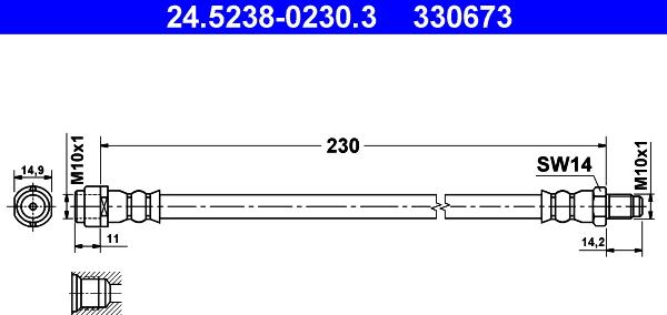 ATE 24.5238-0230.3 - Flessibile del freno autozon.pro