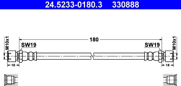 ATE 24.5233-0180.3 - Flessibile del freno autozon.pro