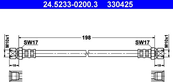 ATE 24.5233-0200.3 - Flessibile del freno autozon.pro