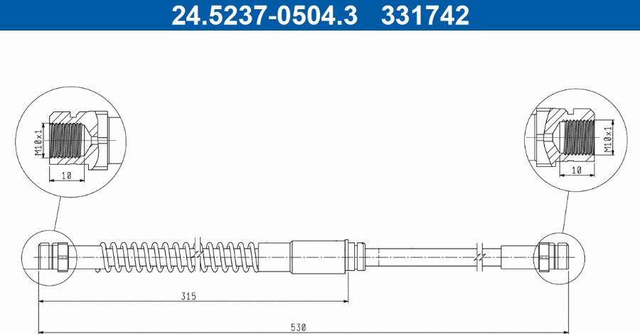 ATE 24.5237-0504.3 - Flessibile del freno autozon.pro