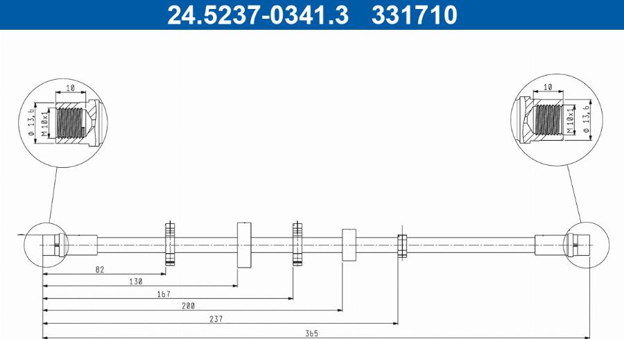 ATE 24.5237-0341.3 - Flessibile del freno autozon.pro