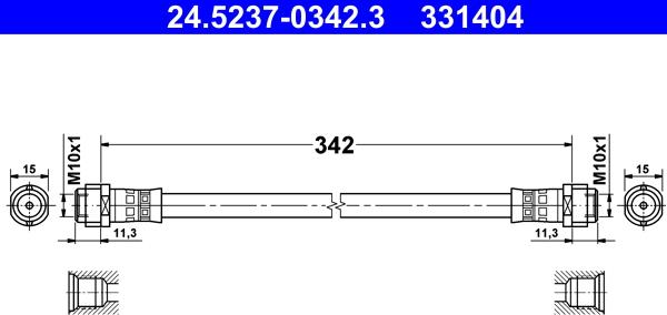 ATE 24.5237-0342.3 - Flessibile del freno autozon.pro