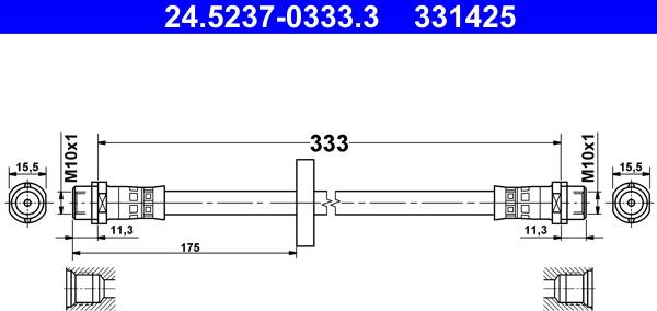 ATE 24.5237-0333.3 - Flessibile del freno autozon.pro