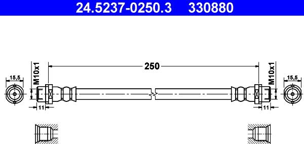 ATE 24.5237-0250.3 - Flessibile del freno autozon.pro