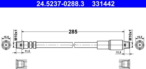 ATE 24.5237-0288.3 - Flessibile del freno autozon.pro