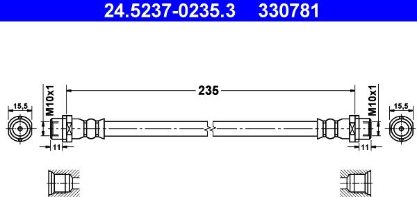 ATE 24.5237-0235.3 - Flessibile del freno autozon.pro