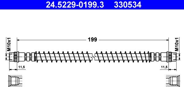 ATE 24.5229-0199.3 - Flessibile del freno autozon.pro