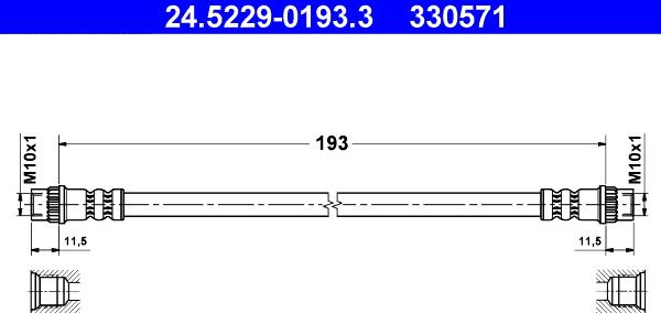 ATE 24.5229-0193.3 - Flessibile del freno autozon.pro