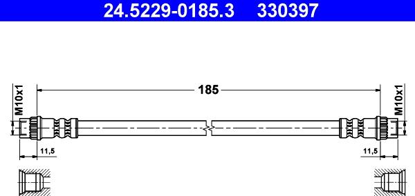 ATE 24.5229-0185.3 - Flessibile del freno autozon.pro