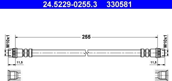 ATE 24.5229-0255.3 - Flessibile del freno autozon.pro